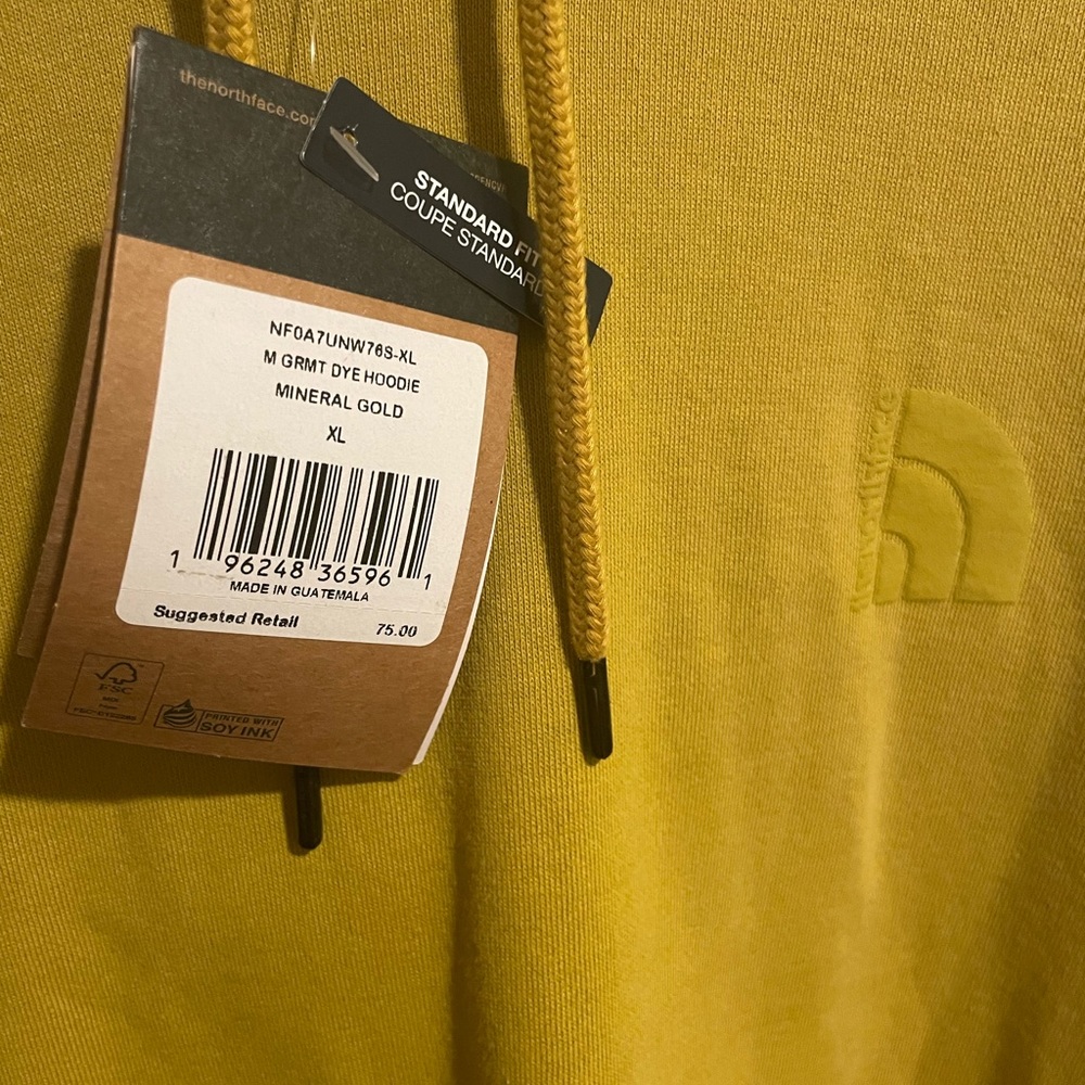 Mustard North Face Hoodie XL